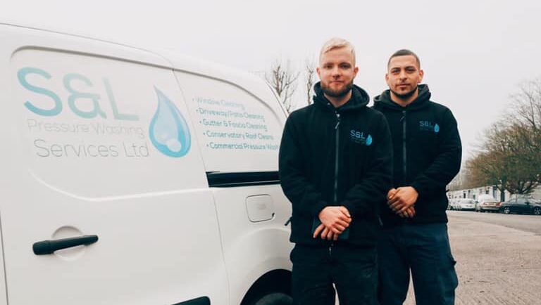 S&L Pressure Washing carrying out professional exterior cleaning work